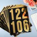 Tenare 96 Pieces 8 Set Mailbox Numbers Vinyl Waterproof Numbers 0-9 Self Adhesive Reflective for Outside Signs Door Trucks Address Trash Cars Home Business(6 Inch,Gold in Black)