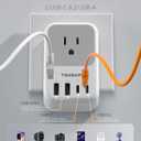 TESSAN Type F Plug Adapter 2 Pack, PD 20W South Korea Outlet Adapter with 4 AC Outlets 4 USB Ports (2 USB C), Type E Power Adaptor for US to Europe Spain Germany France Iceland Greece Russia Norway
