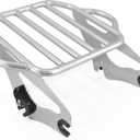 Detachable King Size 2-UP Luggage Rack Fits for Harley Touring Street Glide/Road King/Road Glide/Electra Glide/CVO/Ultra Limited 09-25 (Chrome)