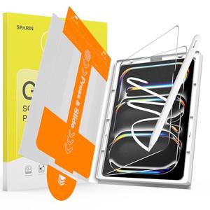 SPARIN 1 Pack Paper Glass Screen Protector for iPad Pro 11 Inch [6/5th Generation M5/M4] 2025/2024, Tempered Glass with Easy Alignment Tool, Matte Anti-Glare, Write Like on Paper, Apple Pencil Support
