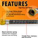 5/8 in. 10 ft. High Flow Heavy Duty Garden Hose Flexible Hybrid Rubber Water Hose, No Memory Durable Premium Water Hose Leader Hose for Watering, Irrigation, Water Transfer Pump