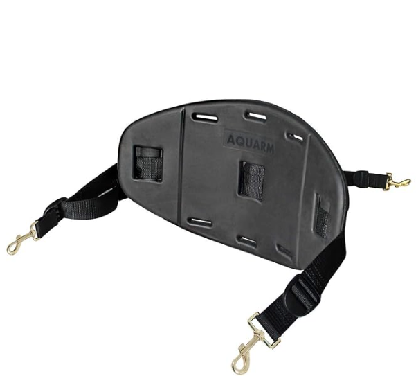 Kayak Seat Back, Sit On Top Kayak Backrest, Adjustable Cushioned Kayaking Support Back Pad Band (Dark Black)