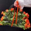 Clear Flower Bags with Handles for Bouquets Florist Shop Packaging Supplies 10 Pcs Valentine's Day 13.7 * 9.8 * 4.7 inches (B)