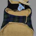 Queenmore Dog Winter Coat Warm Dog Jacket for Cold Weather, Quilting Puffer Plaid Coats for Small/Medium Dogs Waterproof,Girl/Boy Pet Christmas Coat,Pet Snowsuit with Leash Hole/Fleece Padding, S