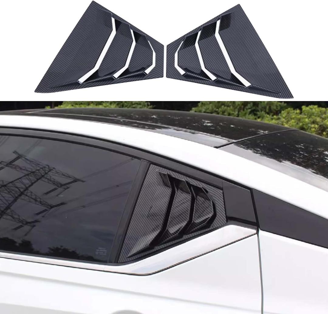 Racing Style ABS Material Rear Side Window Louvers Air Vent ScoopShades Cover Blinds for Altima 2019 2020 2021 2022 2023 2024 2025 (Carbon Fiber Pattern)