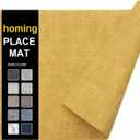 Homing Faux Leather Heat Resistant Placemats 6 Packs, Waterproof Wipeable Dining PU Place Mats for Indoor & Outdoor, Easy to Clean, Yellow (11.8" x 17", Rectangular 6PCs)