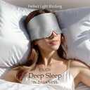 Sleep Mask for Men Women Satin Sleep Mask for Side Sleeper Light Blocking Mask (Moonlight Gray)