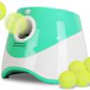 Dog Ball Thrower Launcher, Automatic Ball Launcher with 6 Tennis Balls for Small Medium Dogs, 3 Adjustable Distance Settings, Rechargeable Dog Toy Mental Stimulation Training Game for Energetic Dogs