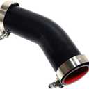 High Performance 4-Ply Reinforced 1.5" ID 45 Degree Elbow Coupler Silicone Hose With T Bolt Clamp Stainless Steel (1.5'' BLACK)