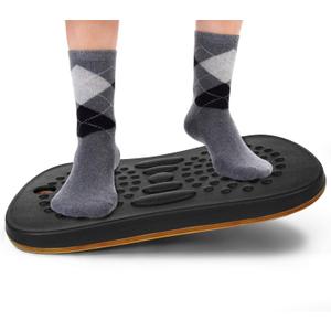 Yes4All Wobble Balance Board for Standing Desk/Anti-Fatigue Office Foam Pad - Standing Desk Mats, Rocker Board, Office Accessories, Wobble Board With Massage Ball