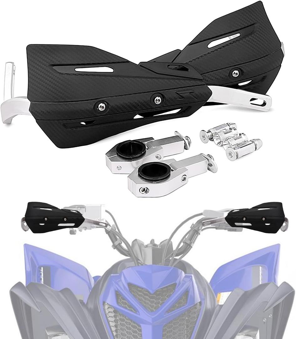 ATV Handguards 7/8" and 1 1/8" Hand Guards Vented Panel Universal for Raptor 700 TRX 250X 300EX 350 400EX LTZ400 Raptor Grizzly 350 660 700 Warrior Dirt Pit Bike Black