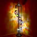 Hortsun Turkish Lamp Moroccan Floor Lamp Handmade Globe Living Floor Lighting Bohemia Standing Lighting for Decorative Home Designs(Floor,7 Globes Style)