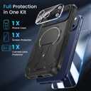 3 in 1 for iPhone 17 Pro Max Case [Compatible with MagSafe] [Invisible Kickstand] [HD Screen Protector] [Camera Lens Protector], Protective Magnetic Phone Cover for iPhone 17 Promax (Black)