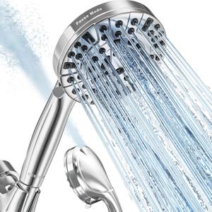 Shower Head,10 Functions High Pressure shower head with handheld, Built-in Pause Mode & 2 Power Wash, Non-Clogging Nozzles High Flow Hand Held Shower Head, Leakproof 6.5ft Hose&Metal Bracket
