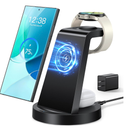 Wireless Charger for Samsung: 3 in 1 Wireless Charging Station for Samsung Galaxy Watch 8 7 6 5 4 3 Pro Classic Galaxy Buds - Charger Dock Stand for S25 S24 Ultra S23 S22 S21 Note Z Fold Android