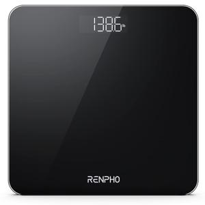 RENPHO Scale for Body Weight, Bathroom Weighing Scale, Highly Accurate & Measures Weight up to 400 lb/180kg, Batteries Included, 11"/280mm, Black