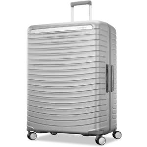 Framelock Max 29 Large Checked Hardshell Zipperless Luggage - Highly Secure Integrated Eazylock Mechanism - RightHeight Adjustable Handle - 360 Spinner Wheels - Airline Approved - Glacial Silver