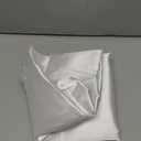 HOMBYS Satin Pillow Case for Contoured Support - Zippered Pillow Cover for Neck - Silky, Smooth and Breathable, 24"x14"x5", Silver Grey