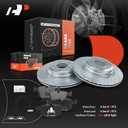 A-Premium 13.23 inch(336 mm) Rear Drilled and Slotted Disc Brake Rotors + Ceramic Pads Kit Compatible with Select BMW Models - E90 330i/330xi/, E92 335d/335i/335i xDrive/335is/335xi, E84 X1, 6-PC Set