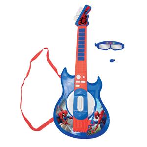 Lexibook, Spider-Man, Light-Up Electronic Guitar with Microphone, Glasses with Microphone, melodies, 2 Game Modes, MP3 Input, Blue/red, K260SP