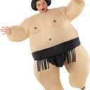 Morph Sumo Wrestler Inflatable Costume for Kids - Halloween Wrestling Suit (Black)