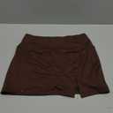 Womens Mini Skorts Casual Y2k Summer Mid-Waisted Front Split Pencil Bodycon Skirts with Shorts Underneath (Small, Dark Brown)