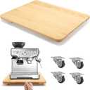 360 Rolling Tray for Coffee Maker, Sliding Tray Countertop Appliance Slider with Rubber Wheels for Heavy Kitchen Appliances, Easily from Under Cabinet (13W x 16D, Natural)