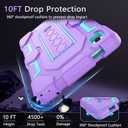 CCMAO Case for Samsung Galaxy Tab A11 8.7 Inch 2025, Galaxy Tab A9 8.7 Inch 2023, Heavy Duty Shockproof Hybrid Three Layer Protective Cover with Kickstand for Samsung A9/A11 Tablet 8.7", Purple+Green
