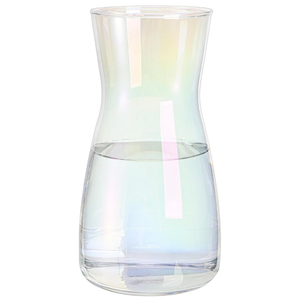 Elsjoy Set of 1 iridescent Glass Vase, 8 Inch Crystal Clear Glass Flower Vase Tall Irised Vase, Decorative Modern Vase Set Holographic Vase for Table Centerpiece, Home Decor