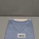 Workout Tops for Women V Neck Dry Fit Athletic Gym Shirts Clothes Blue (M)