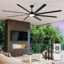 100-Inch Industrial Outdoor Ceiling Fan with Light & Remote - High CFM DC Motor for Shop/Garage, Black