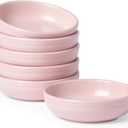 famiware Pluto Soy Sauce Dishes of 6, 3 oz Dipping Sauce Cups/Bowls/Dishes for Kitchen, Ceramic Small Bowls for Side Dish, Appetizers, Snacks, and Sushi, Reactive Glaze, Light Pink