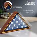 Glass Front Flag Display Case for Burial Flag - Wall Mounted 9.5 X 5 Feet Flag Box for American Veteran Flag and Folded Flag Display - Ideal for Honoring Military Service (Mahogany)