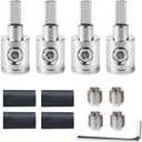 4PCS Heavy-Duty Car Stereo Audio Wire Reducer - 0 Gauge to 4 Gauge for Amp Input, AWG Pin Power & Ground Connection