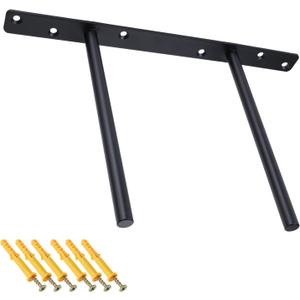 8-inch Long Wall Shelves Support Floating Shelf Brackets Heavy Duty Hidden Brackets Black Blind Shelf Support for Floating Wood Shelves