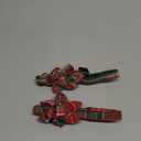 ADOGGYGO Christmas Dog Collar with Floral, Adjustable Xmas Pet Flower Collars, Red Green Plaid Dog Christmas Collars for Small Medium Large Dogs (Small)