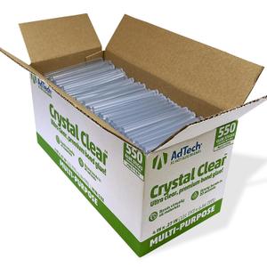 AdTech Hot Glue Sticks, 4 Inch Mini Size, Clear (550 Sticks) | Multi-Temperature, Quick Bonding for Crafting, DIY & School Projects | Fits Mini Glue Guns | Made in the USA
