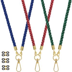 3Pcs Soft Cotton Cute Ladies & Gents Cute Teacher Lanyards for Key or ID Badges; Purple Lanyards for Bulk IDs