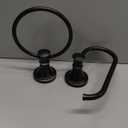 Hoimpro Oil Rubbed Bronze Towel Ring Toilet Paper Holder, Double Bathroom Hardware Set Fixtures Toilet Roll Tissue Holder, Hand Towel Bar Towel Rack Rv Accessories, Sus304 Stainless Steel, Wall Mount