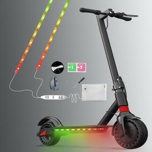 2 Strip Electric LED Bicycle Scooter Lights Night Cycling Colorful Lamp Waterproof Safety Skateboard Scooter Lights (30CM)