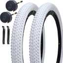 SIMEIQI 2 Pack 12"x2.125 White Bike Tires and Tubes for Kid's Tires Bicycle Replacement Tyres Compatible with 12/14/16/18/20x1.75/1.95/2.0/2.125 Tire Wheel