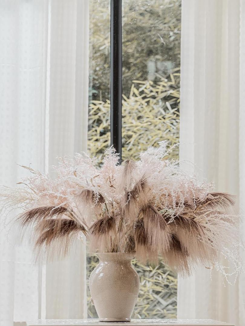 MISSPIN 11 PCS 28 inch Artificial Fall Pampas Decor Stems, Fall Decorations Table Indoor Outdoor Halloween Thanksgiving Farmhouse Arrangement Decorations for Front Door Wedding Centerpieces in Autumn (Papas Feathers)