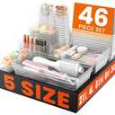 A-LuGei 【46PCS & 5Sizes】 Clear Drawer Organizer,【Hold 277 Items】 Makeup Organizer, Bathroom Organizers and Storage, Organization and Storage, Organizer Bins for Office Vanity Kitchen Tool Trays