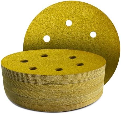 MAOKLA 80 Grit 6 Inch Sanding Discs, 100-PCS, 6 Hole, Hook and Loop Sandpaper Set, Round Orbital Sand Paper Discs for Sander