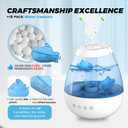 puxyblue 18-Pack Humidifier Tank Cleaner Blue Small Submarine Fit for Most Humidifiers and Fish Tanks, Purifies Water, Prevents Hard Water Build Up, Eliminates White Dust and Odours