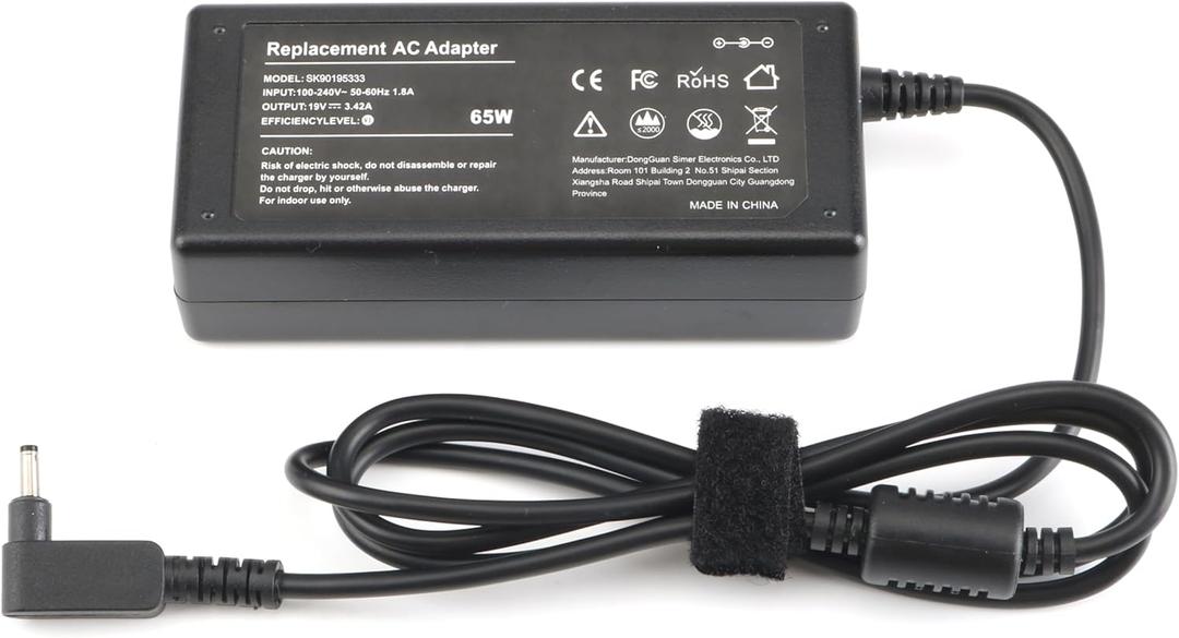 65W Laptop Charger for LG Gram 13.3" 14" 15" 17" Series 13Z950 13Z970 13Z975 13Z980 14Z950 14Z960 14Z970 14Z980 15Z970 15Z975 15Z980 15Z990 17Z990 17Z995 3.0mm*1.1mm Tip Power Supply Cord