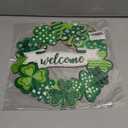 Wooden St. Patrick's Day Decoration Shamrock Door Wreath for Front Door Sign Wall Signs Shamrock Clover Spring Decoration, Irish Sign Welcome Hanging for Home Decor Party Outdoor Indoor Supply