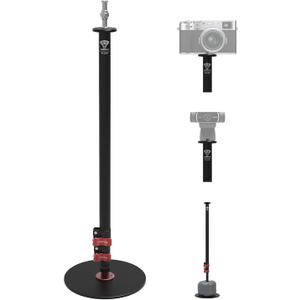 IFOOTAGE Round Base Monopod RB-A300,Live Studio Small Footprint Monopod,1/4" & 3/8" Mount Adapter and Conversion Screw,Aluminium Alloy Stable Structure,24"/61~59.5"/151cm