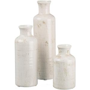 Sullivans White Ceramic Vase Set, Farmhouse Decor, Home Decorative Vase, Vases For Your Kitchen, Bedroom, Office, Living Room, Bathroom, & Shelf Centerpiece Table Decorations (CM2333)