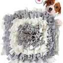 MyfatBOSS Snuffle Mat, Feeding Mat Blanket Dog Training Mats Feeding Mat Pet Activity Mat, Interactive Dog Toys Encourages Natural Foraging Skills, Perfect for Any Breed (17.7"X17.7")(Grey-White)